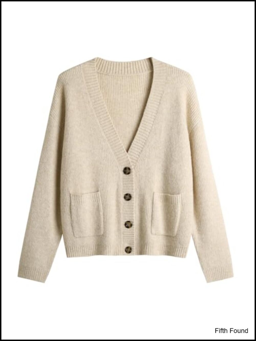 Knit Cardigan Open Front Long Sleeve V Neck Button Down Loose Sweater